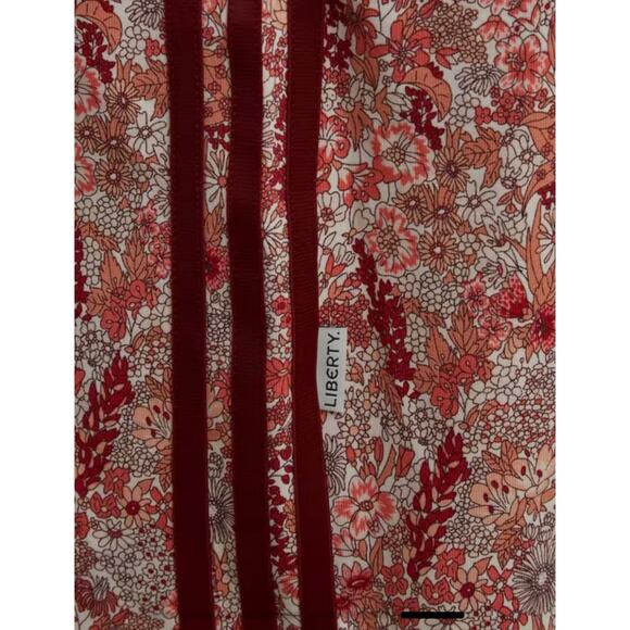 NEW ADIDAS ORIGINALS Liberty London Tonal Maxi Dress Large Red - Picture 4 of 7